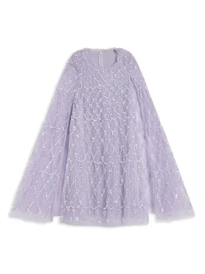 Needle & Thread Kids' Heart Lattice Dress In Purple