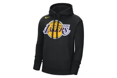 Pre-owned Nike Nba Los Angeles Lakers Fleece Pullover Loose Fit Hoodie Black