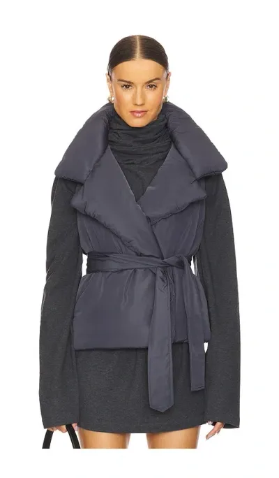 Norma Kamali Sleeveless Sleeping Bag Vest In Charcoal