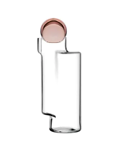 Nude Glass Juno Carafe In Clear Bottom Appricot Top