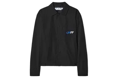 Pre-owned Off-white Exact Opp-print Shirt Jacket Black