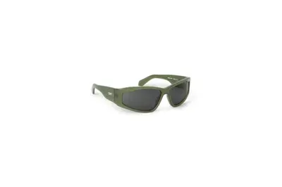 Pre-owned Off-white Kimball Sunglasses Olive Green/dark Grey/grey (oeri118s24pla0015707-fr)