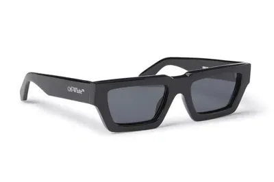 Pre-owned Off-white Manchester Sunglasses Black/dark Grey/grey (oeri129s24pla0011007-fr)