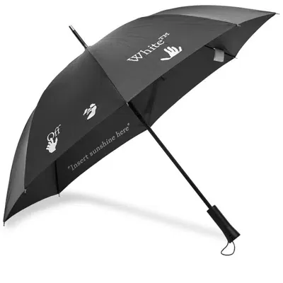 Pre-owned Off-white O1rshd Dup Size: Os / Long Umbrella In Black