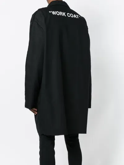 Pre-owned Off-white Oversized Work Coat In Black