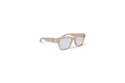 Pre-owned Off-white Style 59 Eyeglasses Beige/clear Lens (oerj059s24pla0016100-fr)