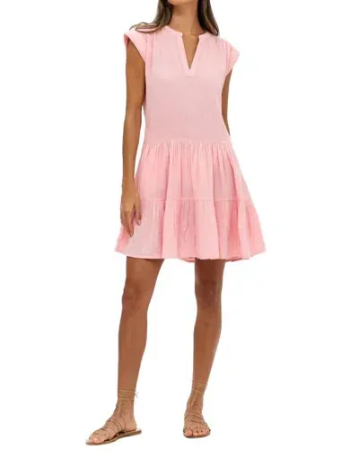 Oliphant Roll Sleeve Dress In Bahama Pink