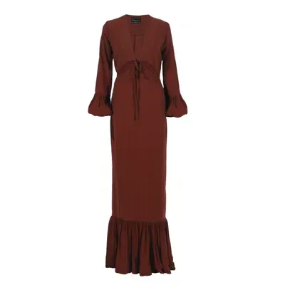 Omáge Women's Brown The Roma Cut Out Maxi Dress