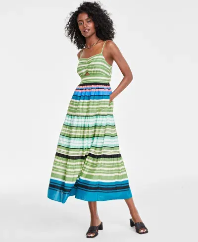 On 34th Women's Cutout Maxi Dress, Created For Macy's In Green Frond Combo