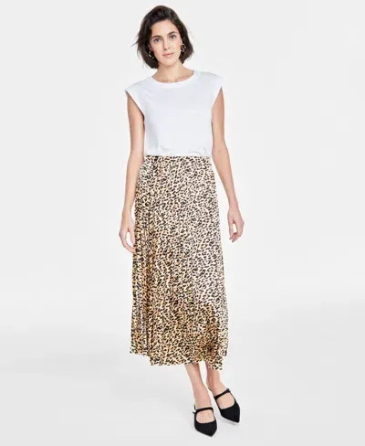 On 34th Women's Pleated Midi Skirt, Created For Macy's In Sunset Nud