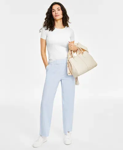 On 34th Women's Pull-on Chino Pants, Created For Macy's In Frozen Blue