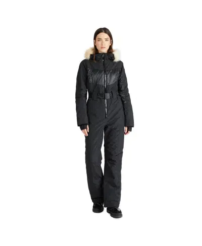 Pajar Women's Pearl Belted Mixed Media Ski Jumpsuit In Black