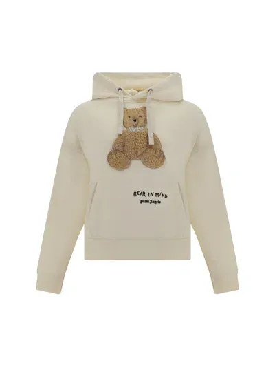 Palm Angels Bear In Mind Hoodie In Off White Brown