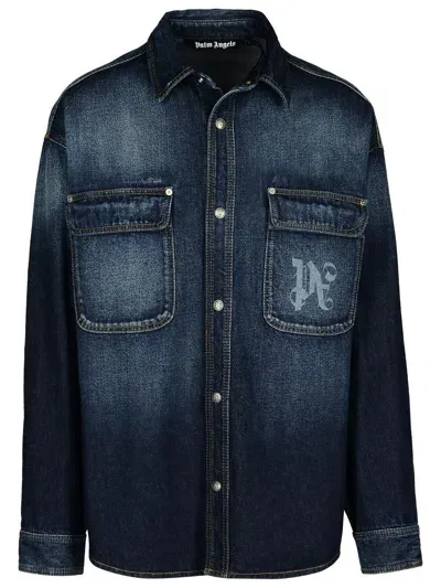 Palm Angels Blue Denim Shirt