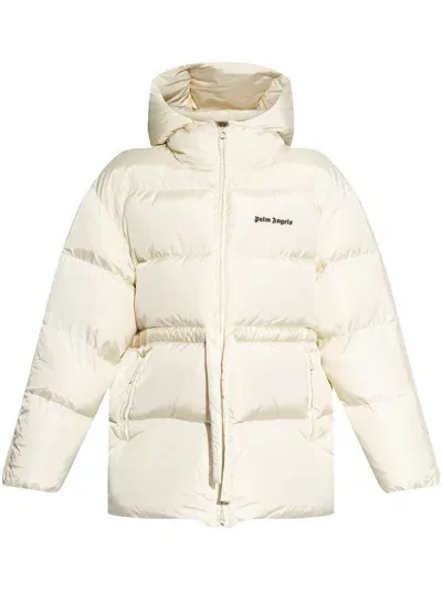 Palm Angels Logo-print Puffer Jacket In White