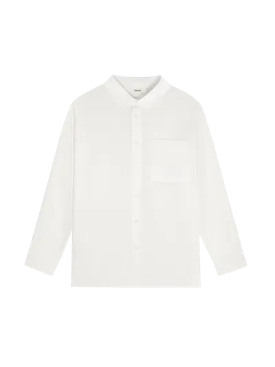 Pangaia Dna Aloe Linen Collared Long Sleeve Shirt In Off-white