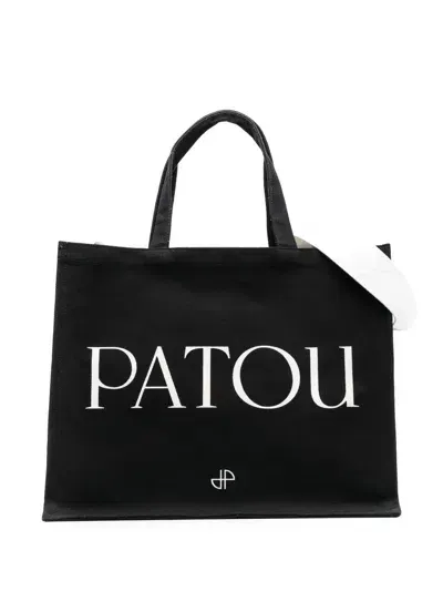 Patou Tote Bag With Logo Print In Black