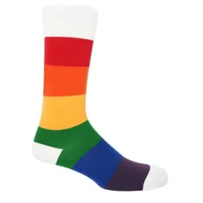 Peper Harow Block Stripe Mens Socks In Multi