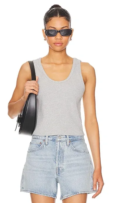 Perfectwhitetee Structured Rib Bra Friendly Tank In Heather Grey