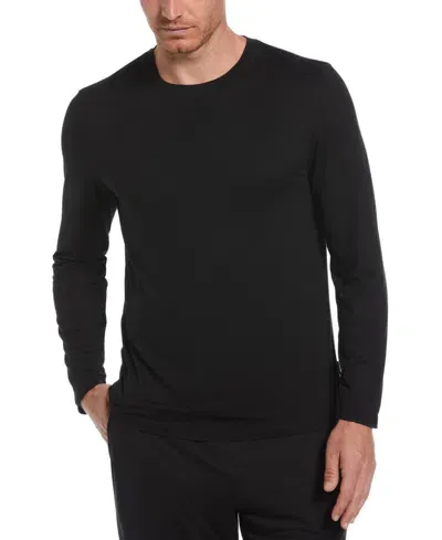 Perry Ellis Portfolio Men's Deluxe Touch Knit Crewneck Shirt In Black Beau