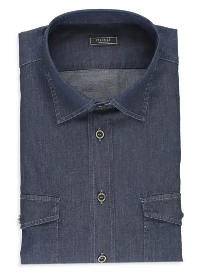 Peserico Denim Shirt In Blue