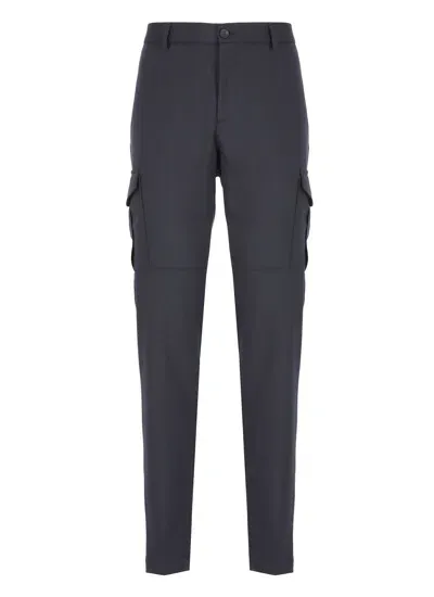 Peserico Wool Blend Pants In Blue