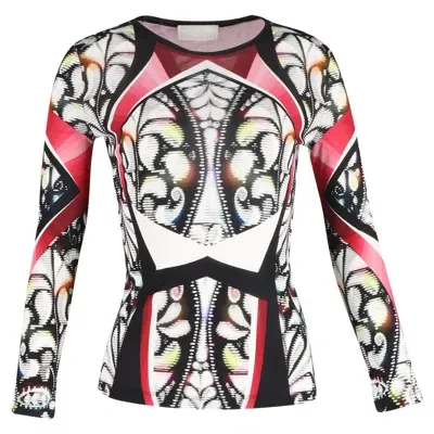 Peter Pilotto Printed Long Sleeve Top In Multicolor Viscose