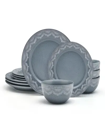 Pfaltzgraff Valerie 12 Pc. Dinnerware Set, Service For 4 In Blue