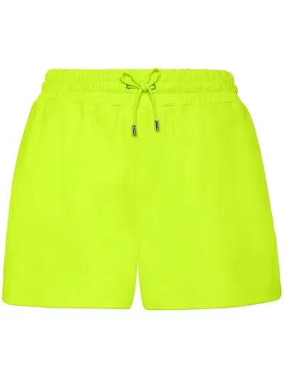 Philipp Plein Elasticated-waist Leather Shorts In Yellow