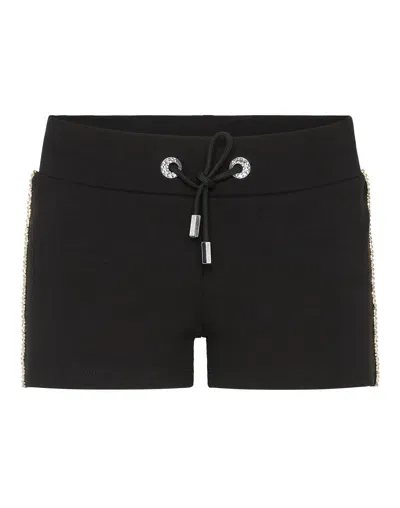 Philipp Plein Jogging Shorts Iconic Plein In Black