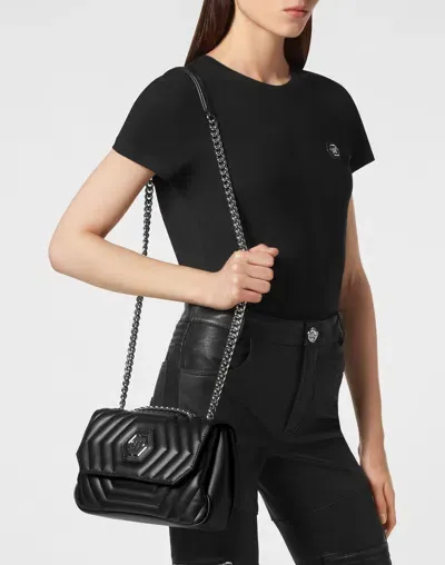 Philipp Plein Nappa Shoulder Bag Hexagon In Black