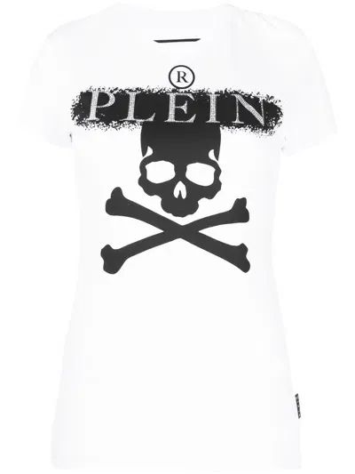 Philipp Plein Skull-print Short-sleeve T-shirt In White