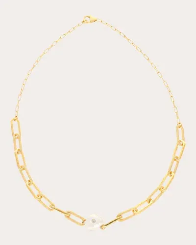 Preeti Sandhu Women's Organic Pearl Chunky Link Necklace In Gold