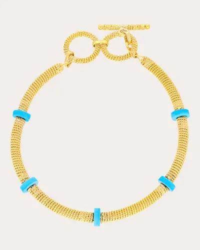 Preeti Sandhu Women's Turquoise Thea Woven Bracelet 14k Gold In Blue