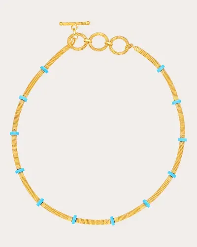 Preeti Sandhu Women's Turquoise Thea Woven Necklace In Blue