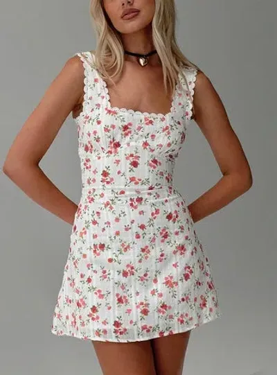 Princess Polly Tall Dasha Mini Dress In White Floral