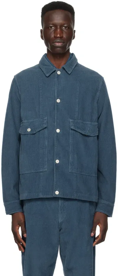 Ps By Paul Smith Blue Flap Pocket Jacket In 46 Blues