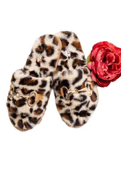 Qupid Women's Girls Night Slippers In Animal Print In Brown