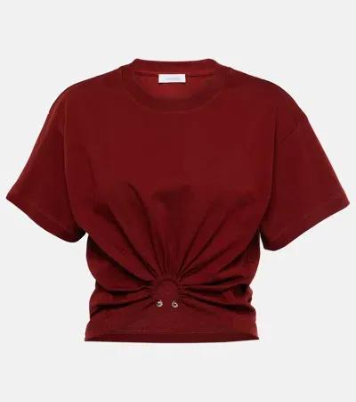 Rabanne Ring-detail Cotton Jersey Crop Top In Red