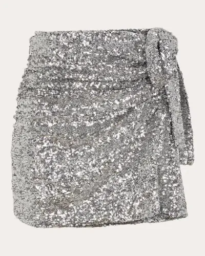 Rabanne Women's Draped Sequin-embellished Mini Skirt In Silver