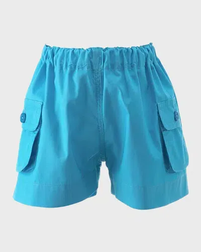 Rachel Riley Kids' Boy's Cargo Cotton Shorts In Blue