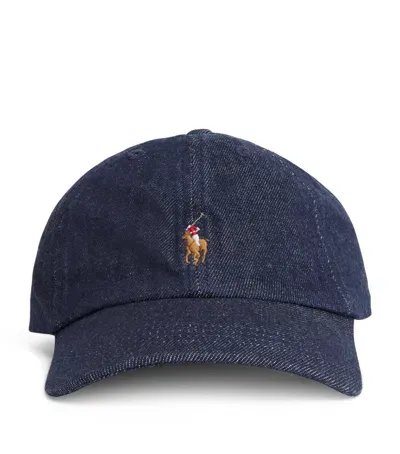 Ralph Lauren Kids' Denim Sports Cap In Navy