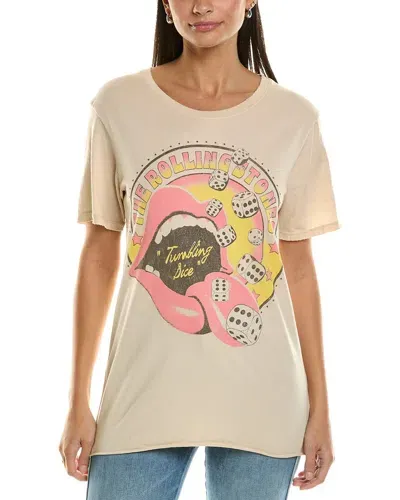 Recycled Karma The Rolling Stones 1972 Boyfriend T-shirt In Beige