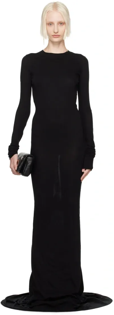 Rick Owens Cashmere And Wool Gown In Black