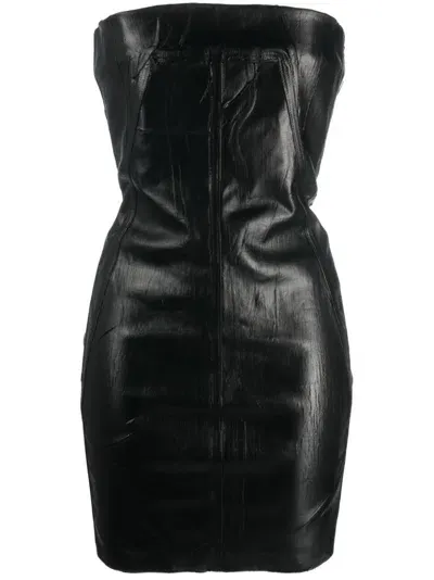 Rick Owens Bustier Strapless Minidress In Black