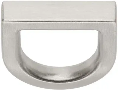 Rick Owens Silver Porterville Dring Ring In 128 Palladio