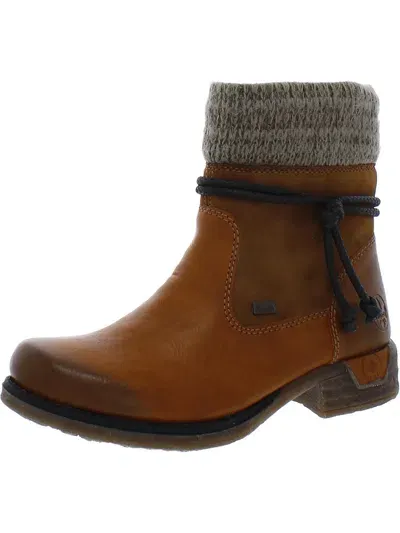 Rieker Womens Faux Leather Lined Winter Boots In Brown