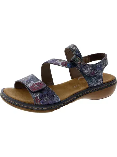 Rieker Womens Leather Adjustable Slingback Sandals In Multi