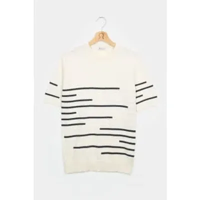 Rifò Adone Striped Organic Cotton T-shirt In Natural In Natural/natural