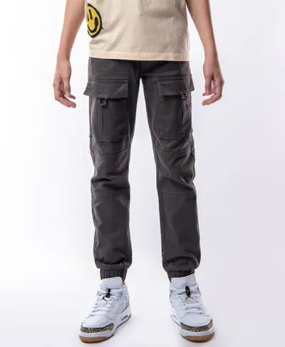 Ring Of Fire Kids' Big Boys Barnabas Stretch Twill Jogger With Front Cargo Pockets In Charcoal